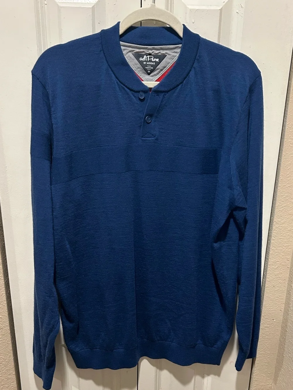 Adidas AdiPure Tech Henley Wool Blend Sweatshirt , Medium